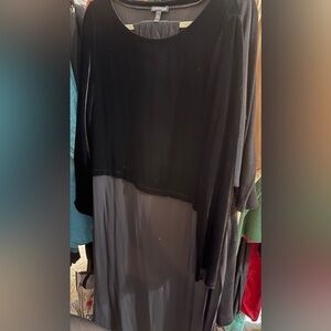 Eileen Fisher Black and off-black Dress with slip